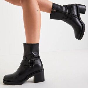 DOLCE VITA Leather Camros Heel Booties black for women 663tn